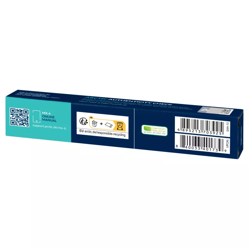 ARCTIC MX-6 ULTIMATE Performance Wärmeleitpaste, Wärmeleitpaste, Grau, 4 g, 1 Stück, 24 mm, 120 mm