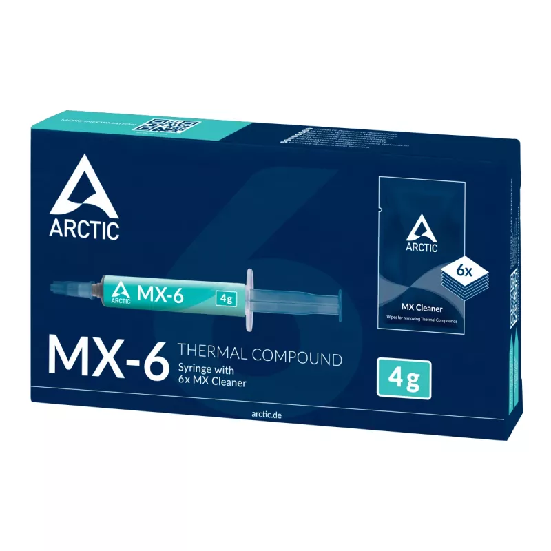 ARCTIC MX-6 ULTIMATE Performance Wärmeleitpaste + MX Cleaner, Wärmeleitpaste, Grau, 4 g, 1 Stück, 66 mm, 120 mm