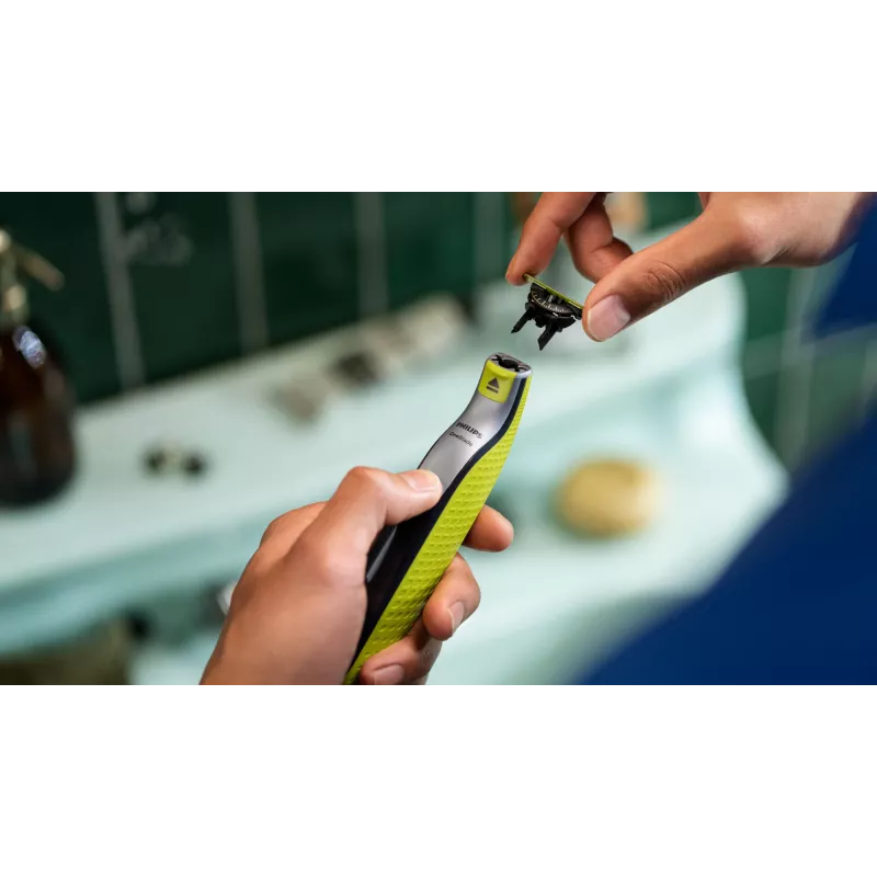 Scherkopf Philips Norelco OneBlade QP420/50, silber, 2 Ersatzköpfe, kompatibel mit Philips OneBlade