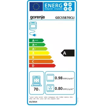 Freistehender Herd Gorenje GECS5B70CLI, Elektro-Keramikkochfeld 4 Zonen, 70 L Backofen, Elfenbein, 500 mm Breite