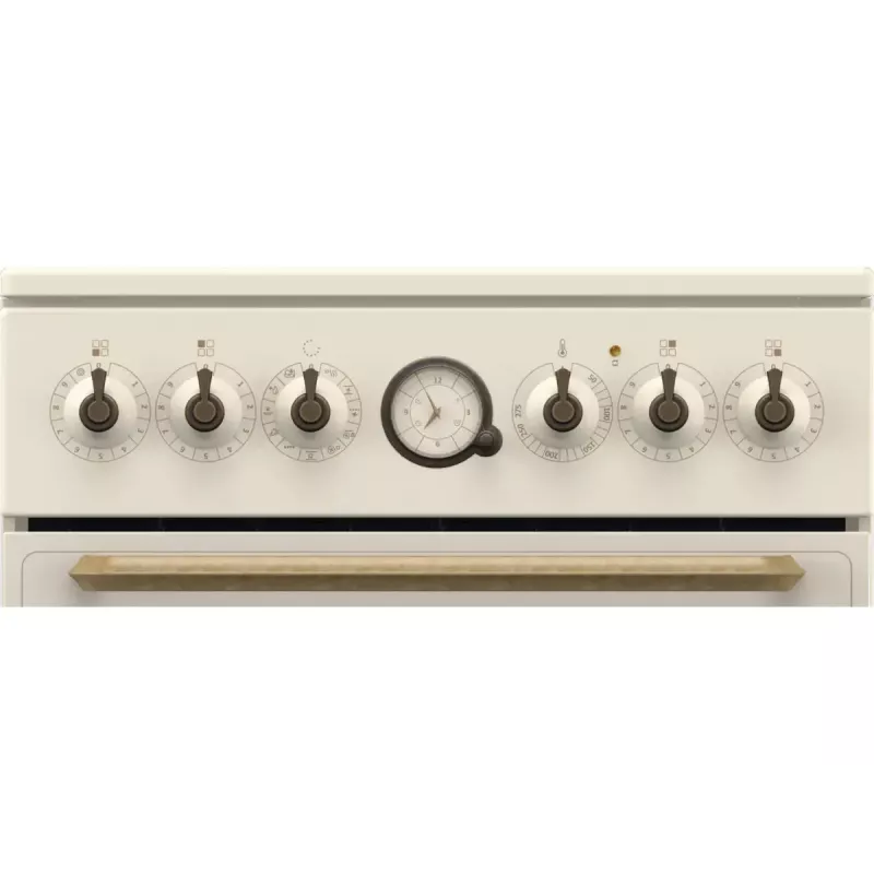 Freistehender Herd Gorenje GECS5B70CLI, Elektro-Keramikkochfeld 4 Zonen, 70 L Backofen, Elfenbein, 500 mm Breite