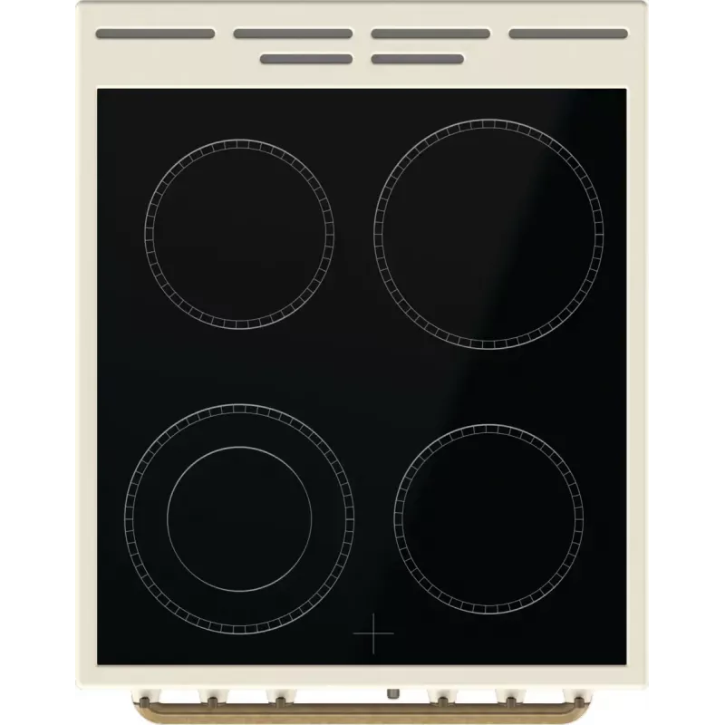 Freistehender Herd Gorenje GECS5B70CLI, Elektro-Keramikkochfeld 4 Zonen, 70 L Backofen, Elfenbein, 500 mm Breite