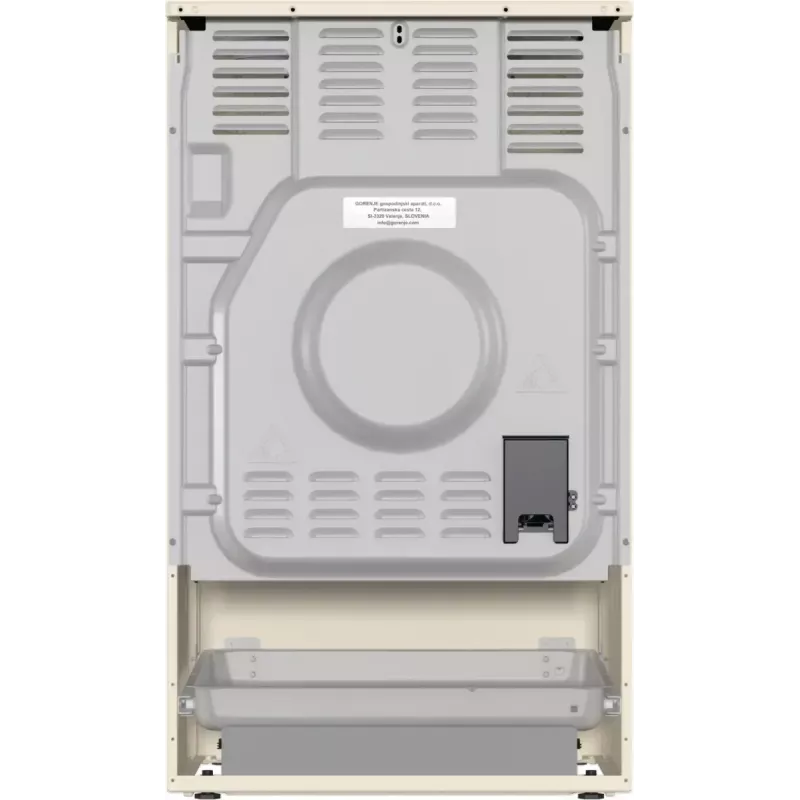 Freistehender Herd Gorenje GECS5B70CLI, Elektro-Keramikkochfeld 4 Zonen, 70 L Backofen, Elfenbein, 500 mm Breite