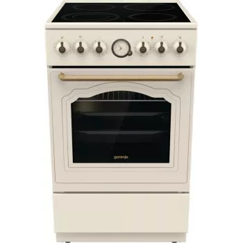 Freistehender Herd Gorenje GECS5B70CLI, Elektro-Keramikkochfeld 4 Zonen, 70 L Backofen, Elfenbein, 500 mm Breite