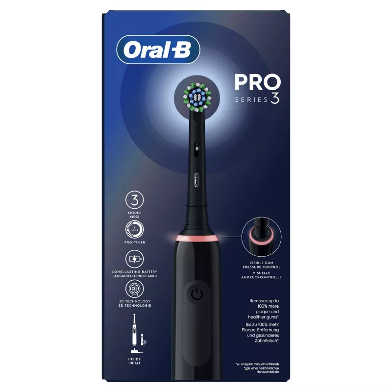 Oral-B Pro 3 Pro3 3000 Erwachsene rotierend-oszillierende Zahnbürste Schwarz