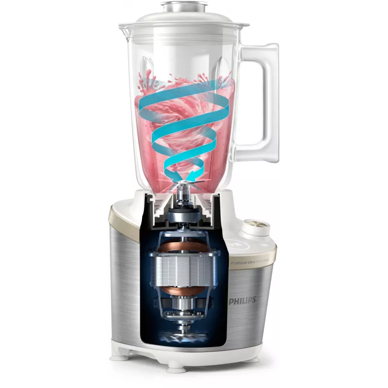 Philips 7000er-Serie HR3760/01 Mixer 2 L Standmixer 1500 W Edelstahl, Weiß