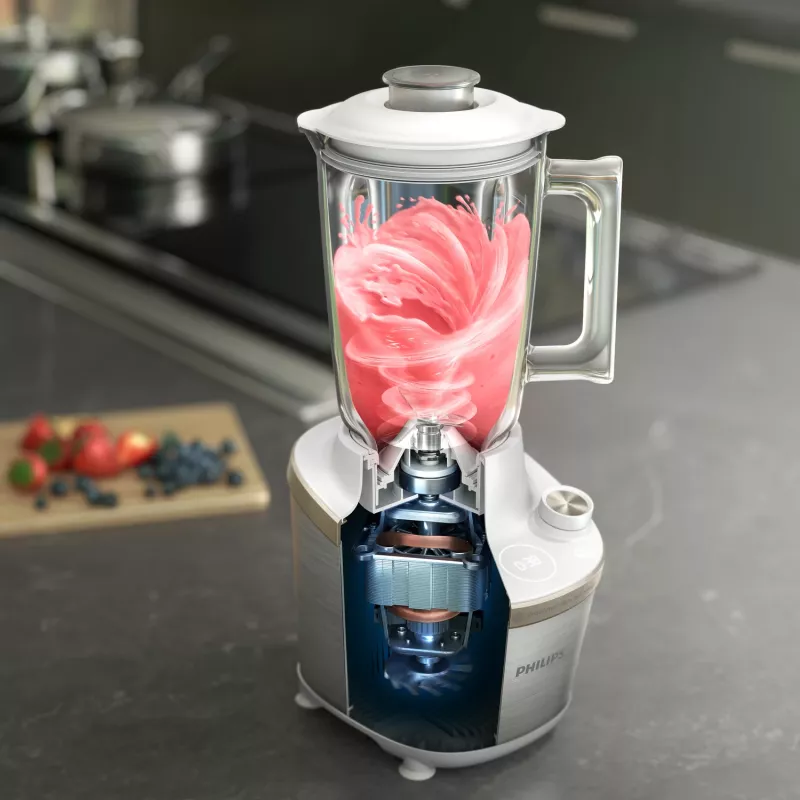 Philips 7000er-Serie HR3760/01 Mixer 2 L Standmixer 1500 W Edelstahl, Weiß