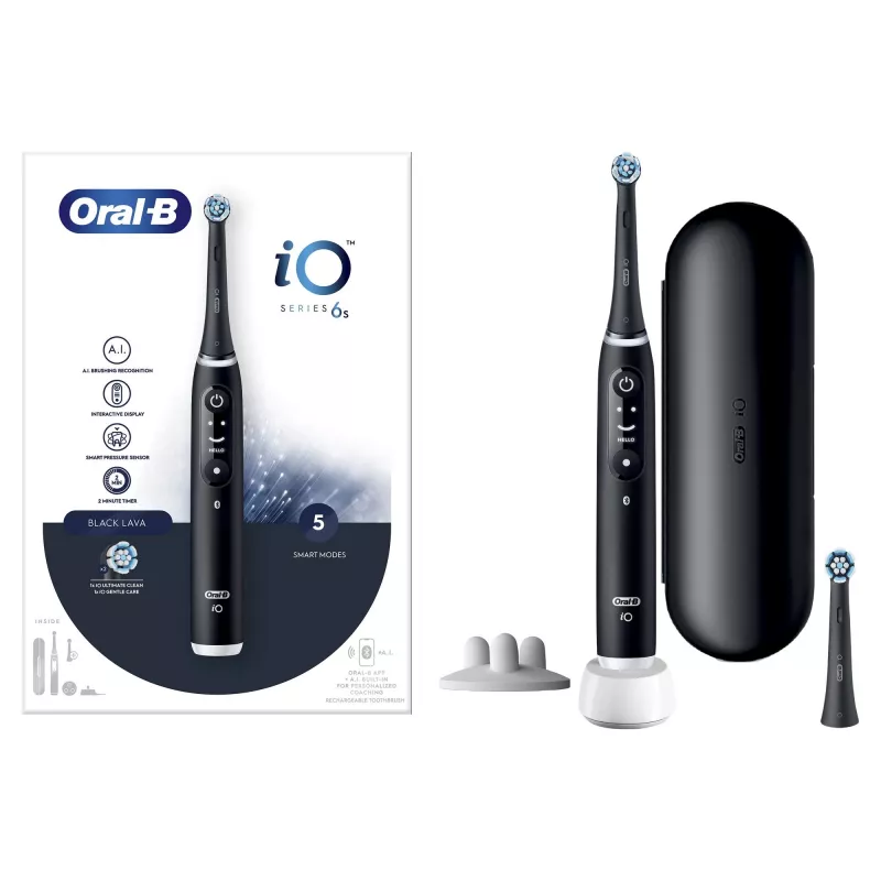 Oral-B iO 6 Vibrationszahnbürste für Erwachsene Schwarz