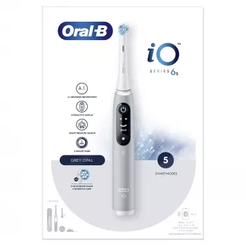 Oral-B iO 6S Erwachsenen-Vibrationszahnbürste Grau, Weiß