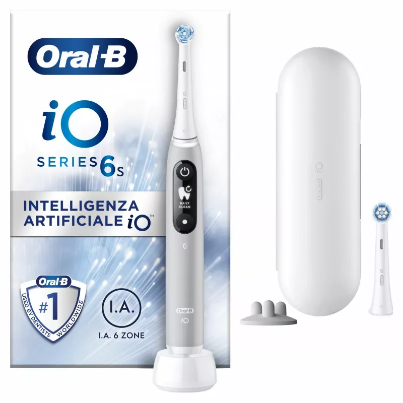 Oral-B iO 6S Erwachsenen-Vibrationszahnbürste Grau, Weiß
