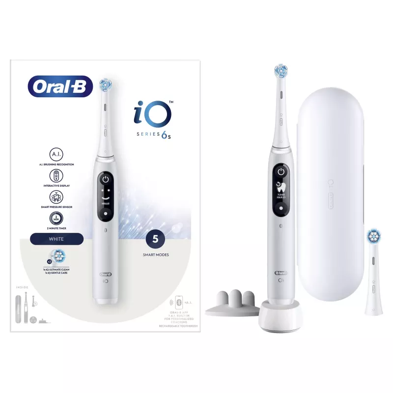 Oral-B iO 6 Erwachsenen-Vibrationszahnbürste Weiß