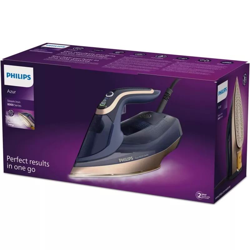 Dampfbügeleisen Philips Azur 8000 Series DST8050/20 — 3000 W, 0,35 L, SteamGlide Elite-Sohle, 85 g/min Dauerdampf, 260 g/min Boost