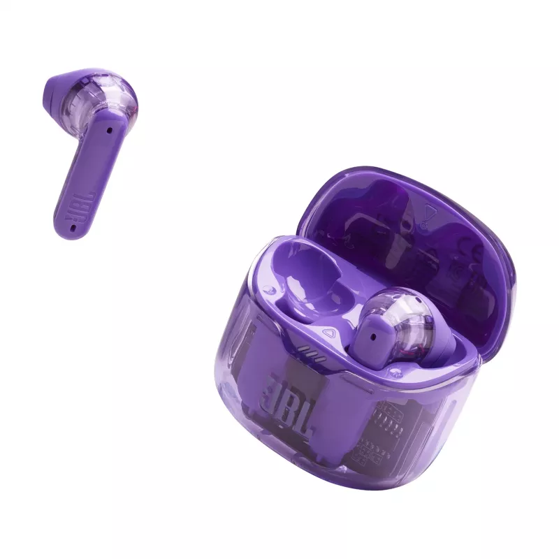 JBL Tune Flex Ghost Edition Headset True Wireless Stereo (TWS) In-Ear Kopfhörer für Anrufe/Musik Bluetooth Lila, Transluzent