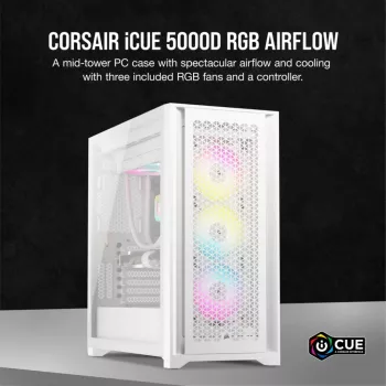 PC-Gehäuse Corsair iCUE 5000D RGB Airflow Midi-Tower Weiß