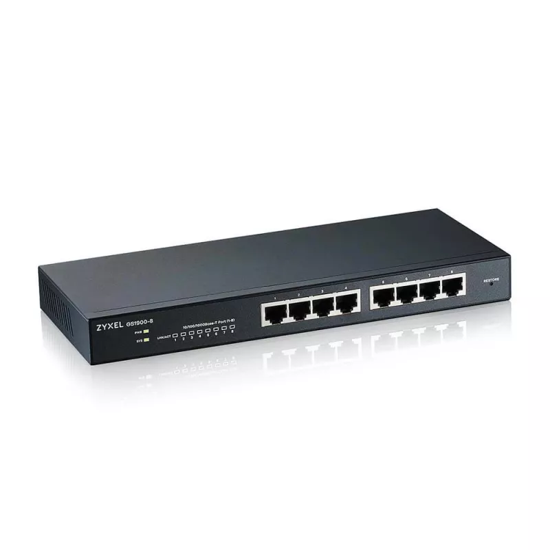 Zyxel GS1900-8 Managed L2 Gigabit Ethernet (10/100/1000) Schwarz