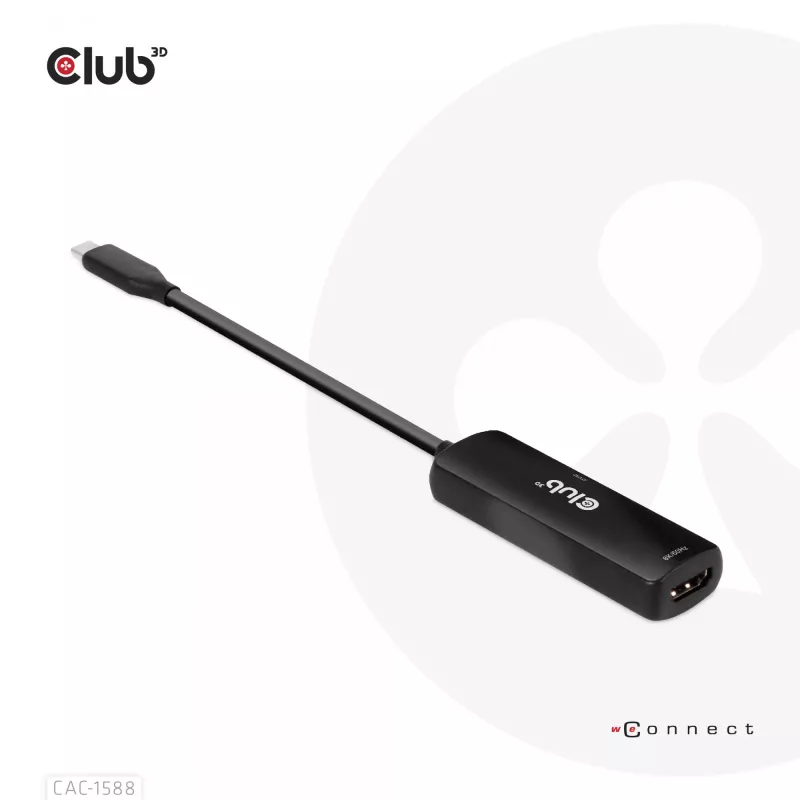 CLUB3D USB Gen2 Type-C auf HDMI™ 8K60Hz oder 4K120Hz HDR10+ mit DSC1.2 mit Power Delivery 3.0 Aktiver Adapter M/F