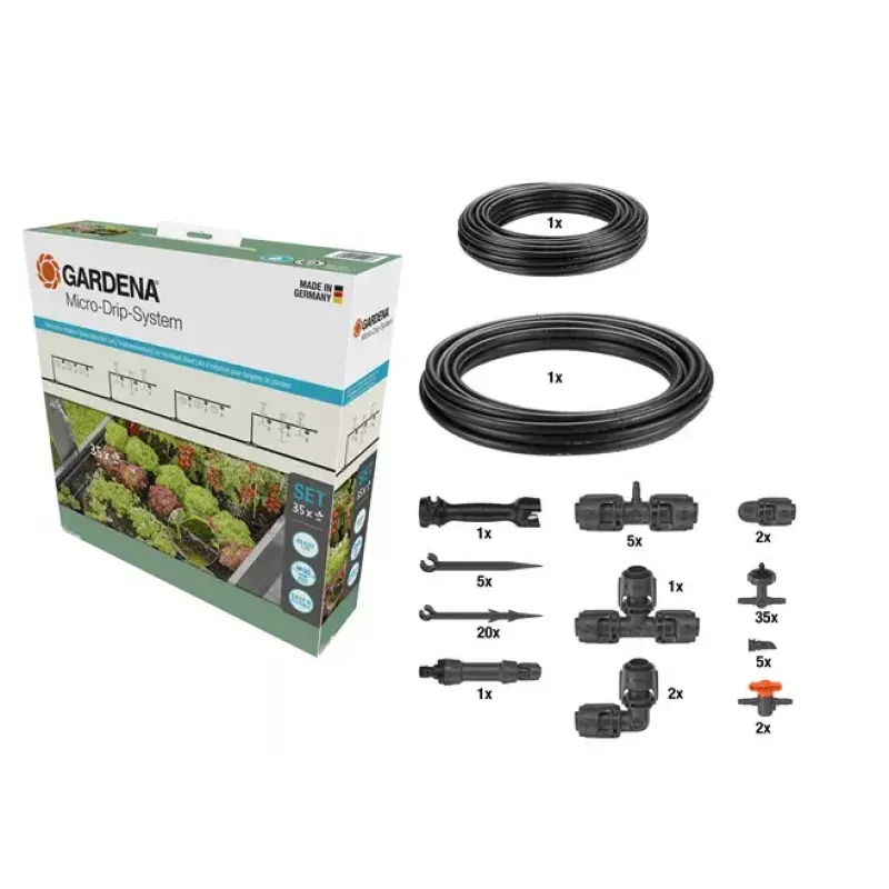 Mikro-Tropf-Bewässerungsset Gardena 13455-20 Schlauchlänge 15 m Schwarz Grün