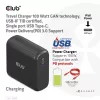 CLUB3D Reiseladegerät 100 Watt GaN-Technologie, USB-IF TID zertifiziert, Einzelanschluss USB Type-C, Power Delivery(PD) 3.0 Unterstützung