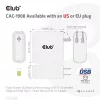 CLUB3D Reiseladegerät 100 Watt GaN-Technologie, USB-IF TID zertifiziert, Einzelanschluss USB Type-C, Power Delivery(PD) 3.0 Unterstützung