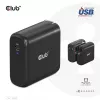 CLUB3D Reiseladegerät 100 Watt GaN-Technologie, USB-IF TID zertifiziert, Einzelanschluss USB Type-C, Power Delivery(PD) 3.0 Unterstützung