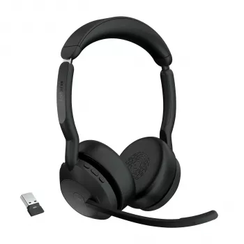 Jabra Evolve2 55 - Link380a MS Stereo, Wireless, Büro/Callcenter, 20 - 20000 Hz, 130 g, Headset, Schwarz
