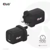 CLUB3D Reiseladegerät PPS 65Watt GAN-Technologie, Dreifachanschluss (2x USB Typ-C + USB Typ-A) Power Delivery (PD) 3.0 Unterstützung