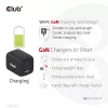 CLUB3D Reiseladegerät PPS 65Watt GAN-Technologie, Dreifachanschluss (2x USB Typ-C + USB Typ-A) Power Delivery (PD) 3.0 Unterstützung