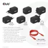 CLUB3D Reiseladegerät PPS 65Watt GAN-Technologie, Dreifachanschluss (2x USB Typ-C + USB Typ-A) Power Delivery (PD) 3.0 Unterstützung