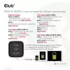 CLUB3D Reiseladegerät PPS 65Watt GAN-Technologie, Dreifachanschluss (2x USB Typ-C + USB Typ-A) Power Delivery (PD) 3.0 Unterstützung