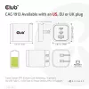 CLUB3D Reiseladegerät PPS 65Watt GAN-Technologie, Dreifachanschluss (2x USB Typ-C + USB Typ-A) Power Delivery (PD) 3.0 Unterstützung