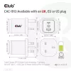 CLUB3D Reiseladegerät PPS 65Watt GAN-Technologie, Dreifachanschluss (2x USB Typ-C + USB Typ-A) Power Delivery (PD) 3.0 Unterstützung