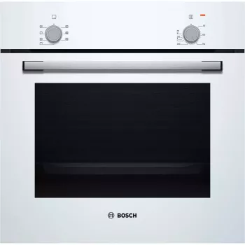 Einbau-Elektrobackofen Bosch Serie 2 HBF010BV1S — 66 L, Drehregler, Halogenlampe, Klasse A, weiß