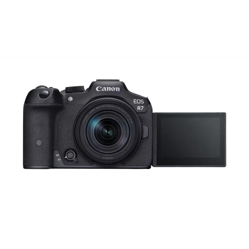 Spiegellose Kamera Canon EOS R7 mit RF-S 18-150mm Objektiv, 32,5 MP CMOS, 4K, 0,53 kg