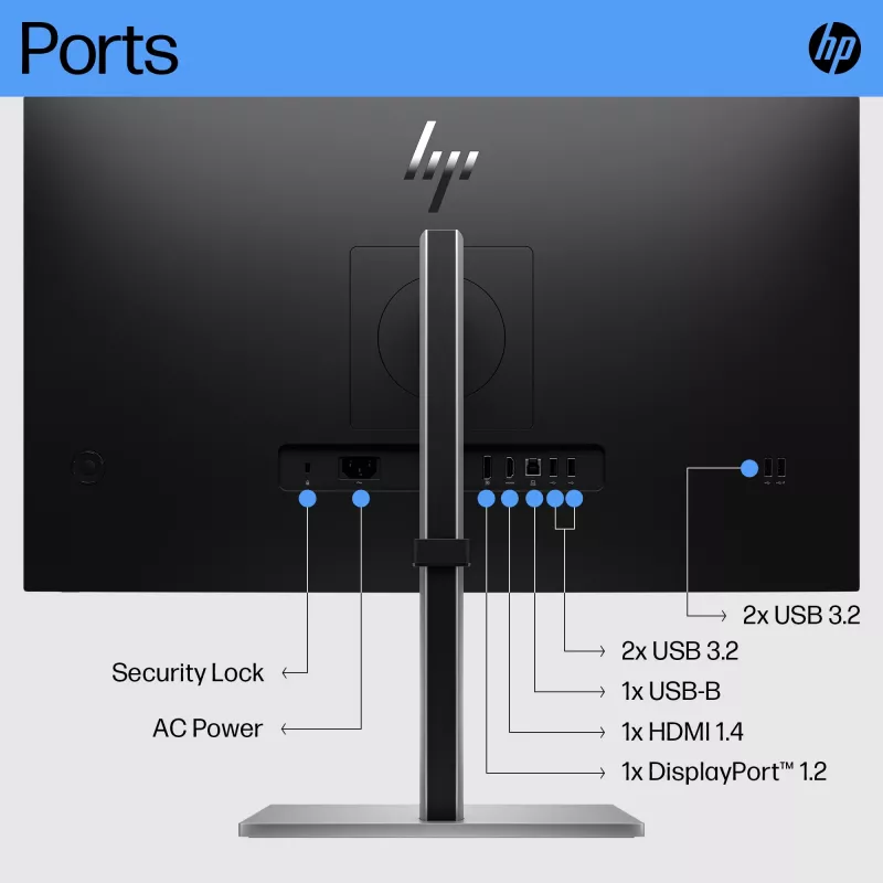 HP E27 G5 FHD Monitor, 68,6 cm (27 Zoll), 1920 x 1080 Pixel, Full HD, LCD, 5 ms, Schwarz