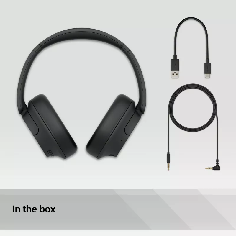 Sony WH-CH720 Headset Kabelgebunden & Kabellos Kopfband Telefonate/Musik USB Typ-C Bluetooth Schwarz
