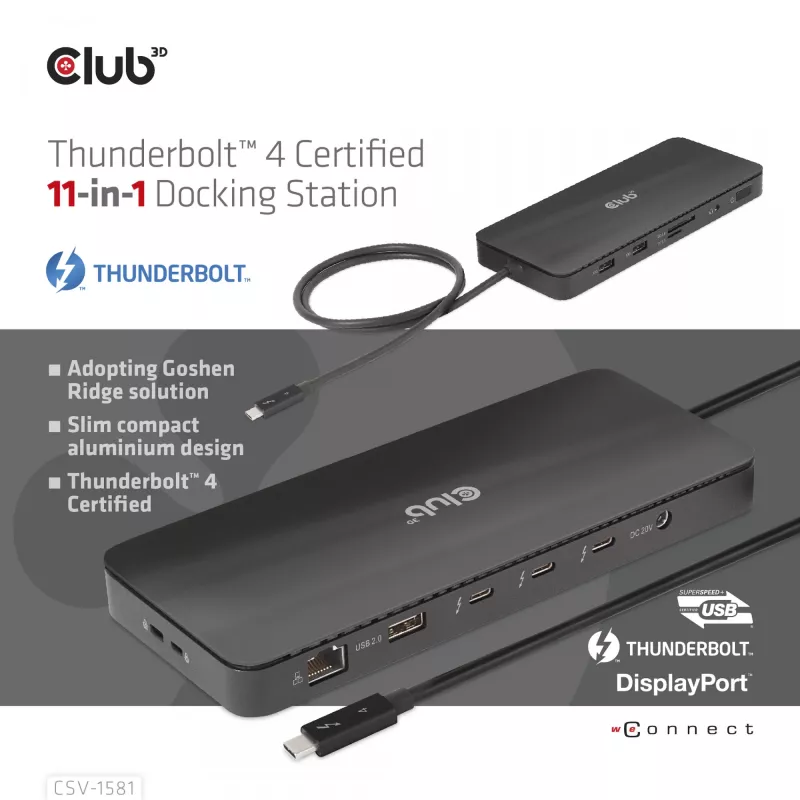 Dockingstation CLUB3D Thunderbolt 4 Certified 11-in-1 140W