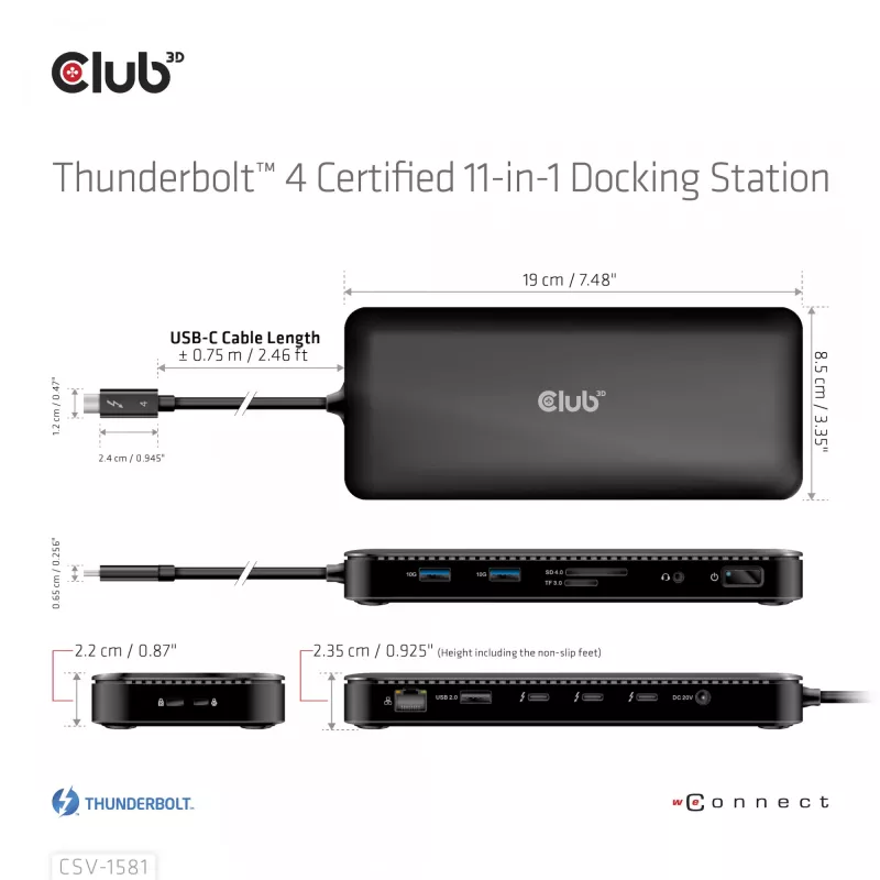 Dockingstation CLUB3D Thunderbolt 4 Certified 11-in-1 140W