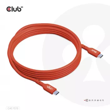 CLUB3D USB2 Type-C bidirektionales USB-IF-zertifiziertes Datenkabel 480Mb, PD 240W(48V/5A) EPR M/M 3m / 9.84 ft