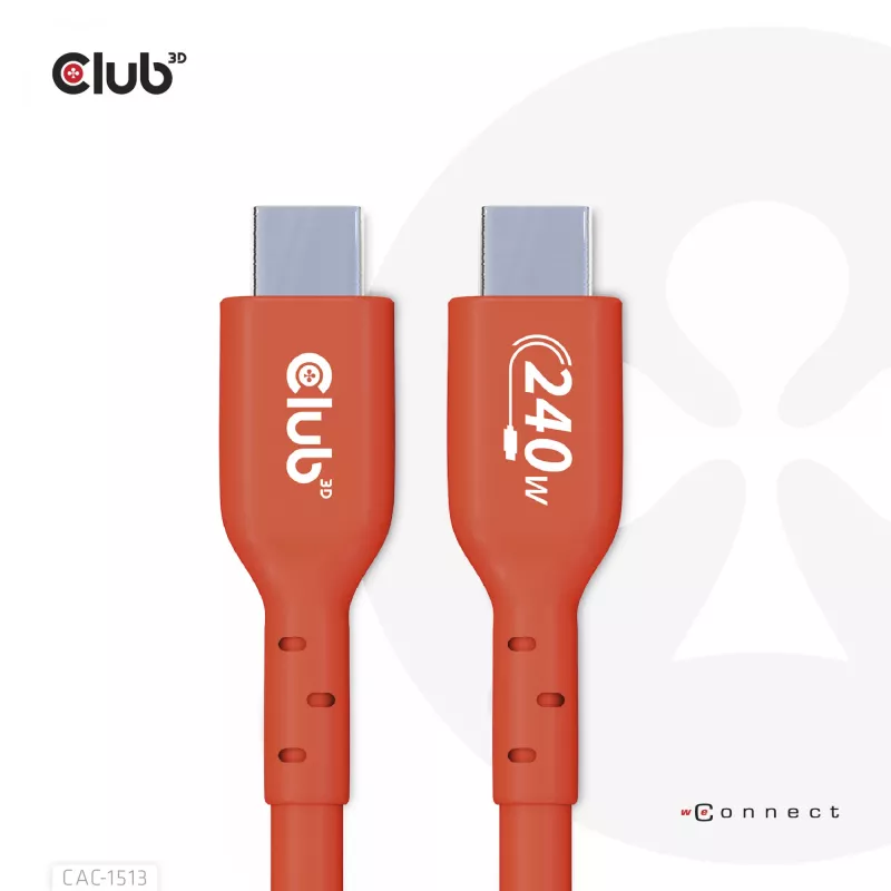 CLUB3D USB2 Type-C bidirektionales USB-IF-zertifiziertes Datenkabel 480Mb, PD 240W(48V/5A) EPR M/M 3m / 9.84 ft