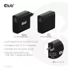 CLUB3D Reiseladegerät 140 Watt GaN-Technologie, Einzelport USB Typ-C, Power Delivery (PD) 3.1 Unterstützung