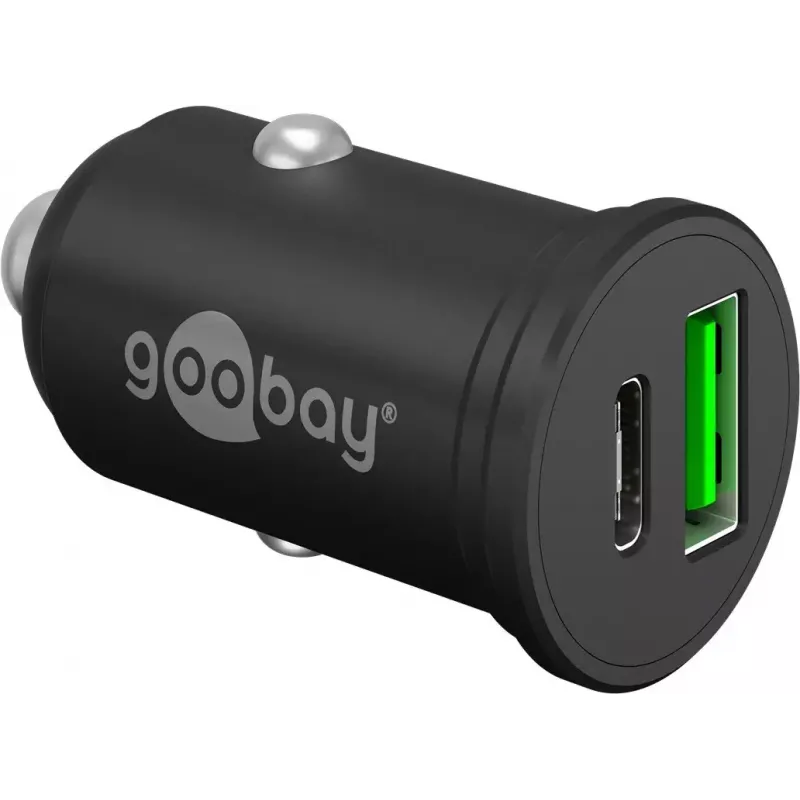 Goobay Dual-USB Auto-Schnellladegerät USB-C PD 45W Schwarz