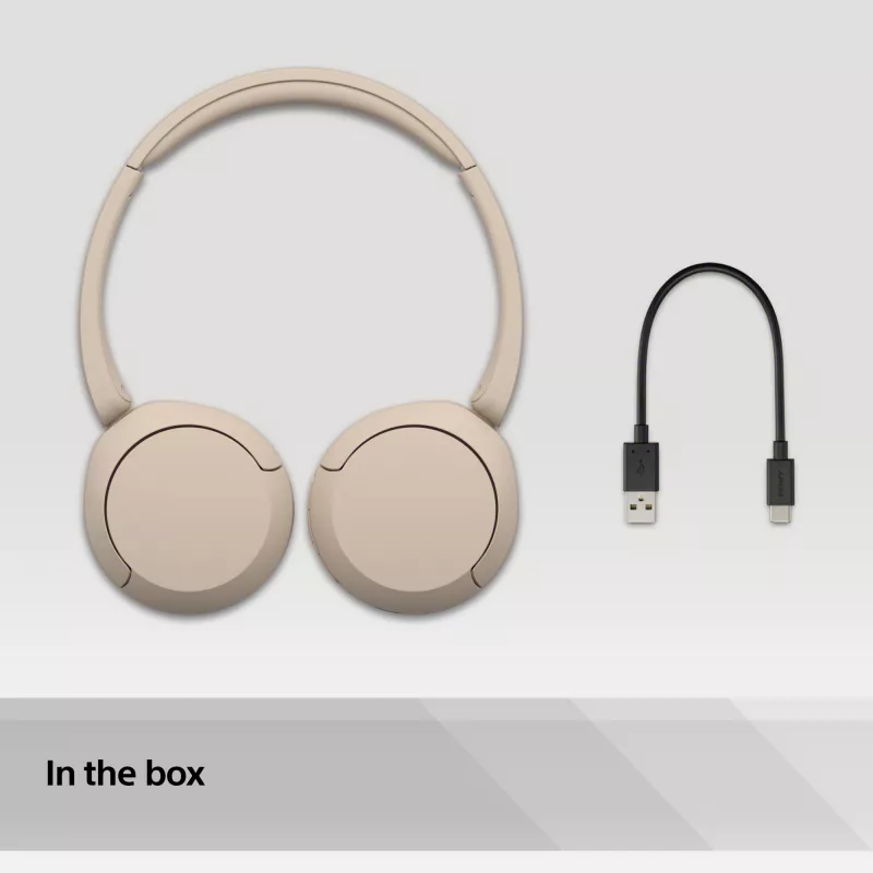 Sony WH-CH520 Kopfhörer Kabellos Bügel Telefonate/Musik USB Typ-C Bluetooth Ladeschale Creme