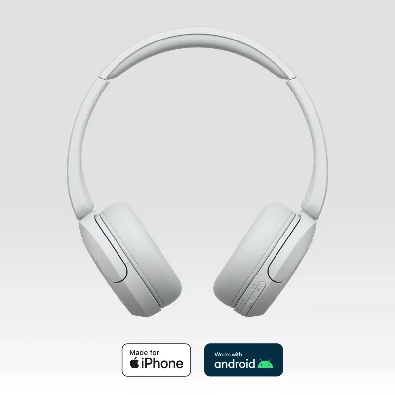 Sony WH-CH520 kabelloses On-Ear-Headset, Bluetooth 5.2, 50 Std. Wiedergabe, USB-C-Laden, weiß