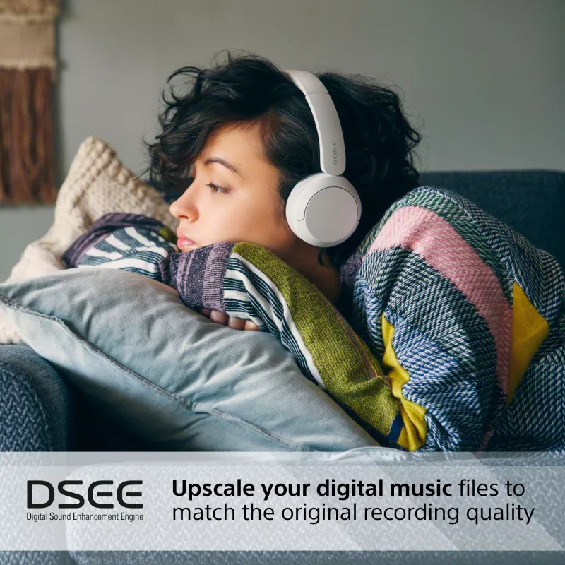 Sony WH-CH520 kabelloses On-Ear-Headset, Bluetooth 5.2, 50 Std. Wiedergabe, USB-C-Laden, weiß