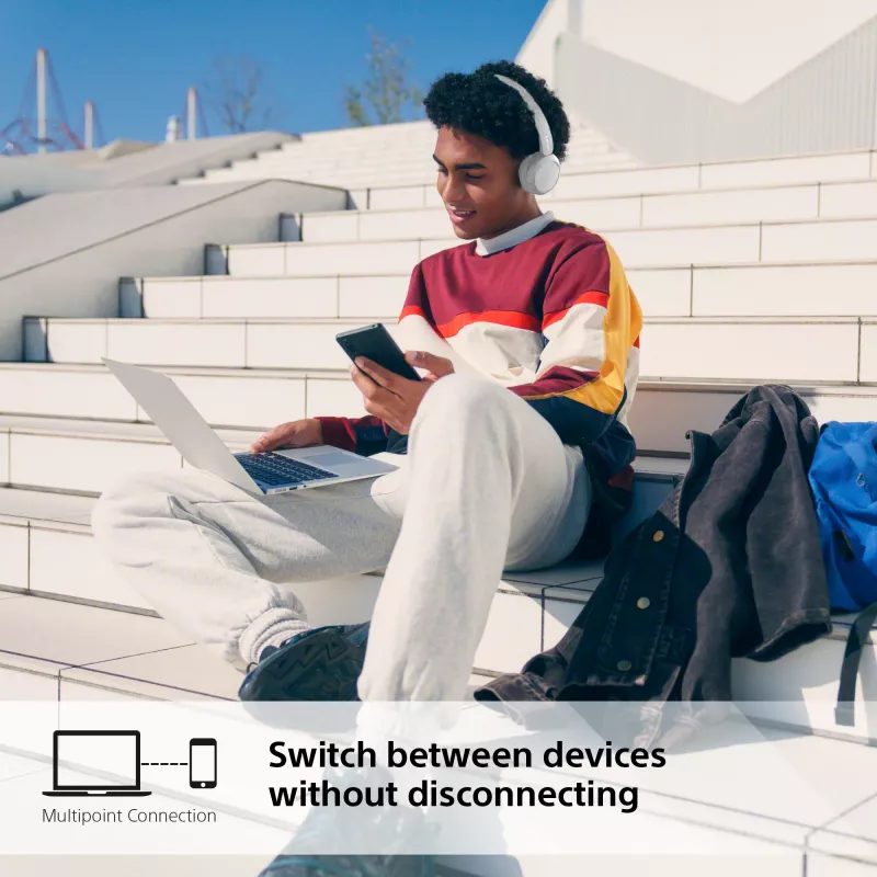 Sony WH-CH520 kabelloses On-Ear-Headset, Bluetooth 5.2, 50 Std. Wiedergabe, USB-C-Laden, weiß