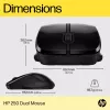 HP 250 Dual Mouse, beidhändig, Bluetooth + USB Typ A, 1600 DPI, Schwarz