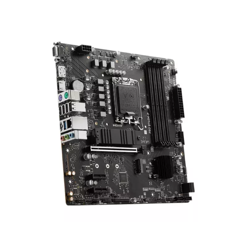Motherboard MSI PRO B760M-P micro ATX, Intel B760, LGA 1700, 4× DDR5-Steckplätze, 192 GB, SATA III, PCIe 4.0
