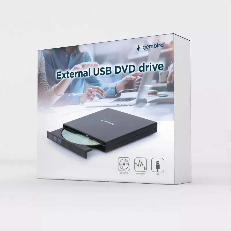 GEMBIRD Externes USB-DVD-Rewriter-Laufwerk 24x - Schwarz