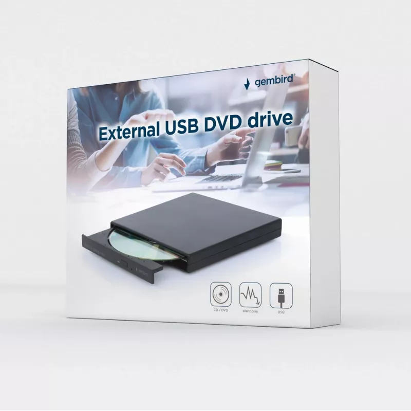 GEMBIRD Externes USB-DVD-Rewriter-Laufwerk 24x - Schwarz