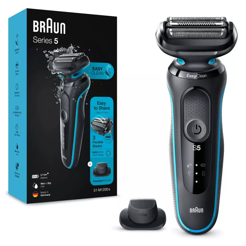 Braun Series 5 51-M1200s Herrenrasierer Folienrasierer Trimmer Schwarz, Blau